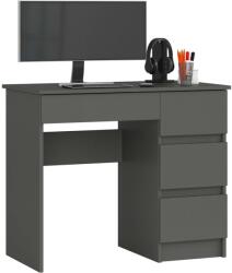 AKORD A-7 CLP Grafit Szürke Jobboldali Íróasztal 90x77 cm, 4 Fiókos, Laminált Forgácslemez, ABS Élzáróval, Matt Felület, Összeszerelendő (IP0PBIUSZARPRA7)