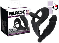Black Velvets - vibrator anal cu inel penian și testicular - silicon negru (05885390000) Vibrator