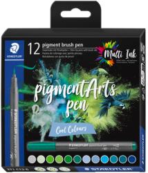 STAEDTLER Флум. Staedtler Pigment Brush 371, 12цв, студени цв (31653-А-371 C12-6)