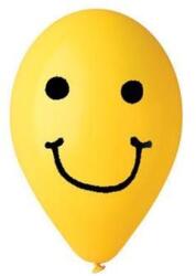  Léggömb, 30cm, smiley, sárga, 10db/cs (11-PRINTSARGASMIL) - nyomtassingyen