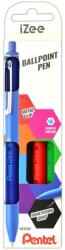 Pentel Golyóstoll nyomógombos 0, 35mm, Pentel iZee 4 db-os kék, piros, fekete, zöld (BX467-4) - nyomtassingyen