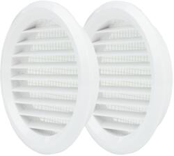 Dalap Műanyag kerek szellőzőrács karimával és rovarhálóval Ø 50 mm, fehér (2 db) (1457)
