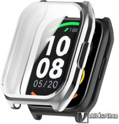  Okosóra szilikon védő tok / keret - GALVANIZÁLT EZÜST - Szilikon előlapvédő is! - Xiaomi Haylou LS02 Pro / Watch 2 Pro