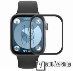 TPU okosóra képernyővédő fólia - FEKETE - 1db, törlőkendővel - A TELJES KIJELZŐT VÉDI! - HUAWEI Watch Fit 3