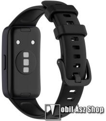  Okosóra szíj - FEKETE - szilikon, 92+129mm hosszú - HUAWEI Band 8