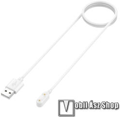  Okosóra mágneses USB töltő - 1m hosszú - FEHÉR - SAMSUNG Galaxy Fit 3 (SM-R390) / Huawei Band 8 / 7 / 6 / 6 Pro / Honor Band 9 / 7 / 8 / Watch Fit / 2 / OPPO Band 2 / Huawei Childrens Watch 4X / Watch
