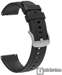 Okosóra szíj - FEKETE - szilikon, állítható méret, 122mm + 91mm hosszú, 18mm széles - HUAWEI Watch GT 4 41mm / TalkBand B5 / Xiaomi Mi Watch (For China Market) / Fossil Gen 4