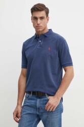 Ralph Lauren pamut póló sötétkék, sima - sötétkék XS