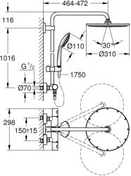 GROHE Euphoria System 310 zuhanyrendszer, grafit