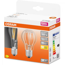 OSRAM 2db LED izzó E27 A60 11W = 100W 1521lm 2700K 300° Izzószál OSRAM STAR (4058075330474)