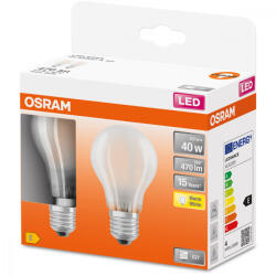 OSRAM 2x LED izzó E27 A60 4W = 40W 470lm 2700K 300° OSRAM (4058075132856)