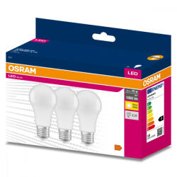 OSRAM 3PAK LED izzó E27 A60 10W = 75W 1055lm 2700K meleg OSRAM érték (4058075385696)