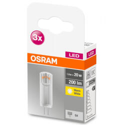 OSRAM 3db LED G4 izzó 1.8W = 20W 200lm 2700K 300° 12V OSRAM (4058075450011)