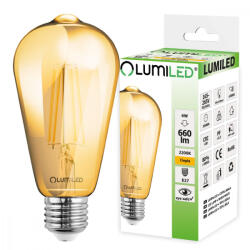 Lumileds E27 ST64 LED izzó 6W = 50W 660lm 2200K 360° LUMILED izzószál (LEDZARMI810)