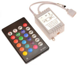 Idealed Vezérlő RGB IR LED szalagokhoz 24 GOMB 72W 2A 12V DC + TÁVIRÁNYÍTÓ (IDEAAKC0030)