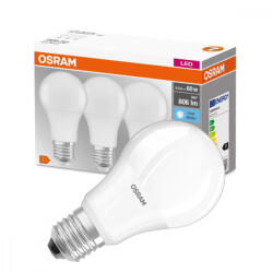 OSRAM 3PAK LED izzó E27 A60 8.5W = 60W 806lm 4000K Semleges 300° OSRAM (4058075127531)