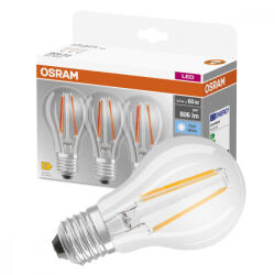 OSRAM 3db LED izzó E27 A60 6.5W = 60W 806lm 4000K Semleges 360° OSRAM (4058075819535)