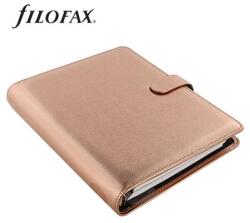 FILOFAX Kalendárium, gyűrűs, betétlapokkal, A5 méret, FILOFAX, Saffiano Metallic , rózsaarany (NFX022572) - iroda24