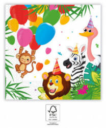 Procos Jungle Balloons, Dzsungel szalvéta 20 db-os 33x33 cm FSC PNN93782 (PNN93782)