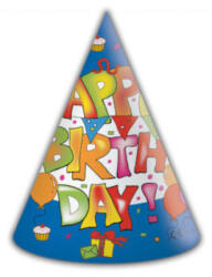 Procos Kokliko Happy Birthday, Parti kalap, csákó 6 db-os PNN80865 (PNN80865)
