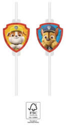 Procos Paw Patrol Rescue Heroes, Mancs Őrjárat papír szívószál, 4 db-os szett FSC PNN95603 (PNN95603)