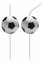 Procos Football Party, Focis papír szívószál, 4 db-os szett PNN90656 (PNN90656)