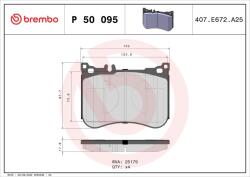 BREMBO fékbetétkészlet, tárcsafék BREMBO P 50 095 (P 50 095)
