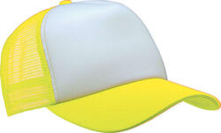 K-UP KP111 hálós baseball sapka 5 paneles K-UP, White/Fluorescent Yellow-U (kp111wh-fy-u)