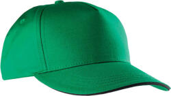 K-UP KP130 tépőzáras öt paneles pamut baseball sapka K-UP, Kelly Green/Black-U (kp130kl-bl-u)