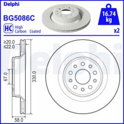 DELPHI féktárcsa DELPHI BG5086C (BG5086C)