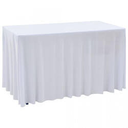 VidaXL Huse de masă elastice, 2 buc. , alb, 183 x 76 x 74 cm (133585) - izocor