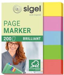 Sigel Jelölőcímke, papír, 5x40 lap, 12x50 mm, SIGEL Brilliant Mini , vegyes szín (HN625) - fodicoaruhaz