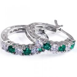 HARAHU CA-21731 Fülbevaló - Ezüst/Zöld KP21731