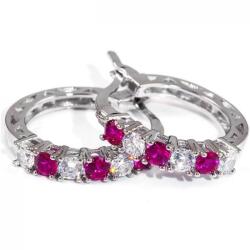 HARAHU CA-21730 Fülbevaló - Ezüst/Rózsaszín KP21730