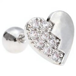 HARAHU Heart piercing fülbevaló-Ezüst KP23589