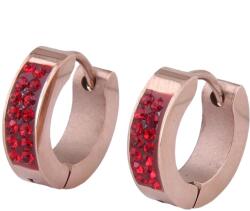 HARAHU ZA-21028 Fülbevaló - RózsaArany/Piros KP21028