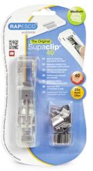 Rapesco Kapocsadagoló, ezüst kapcsokkal, RAPESCO, Supaclip 40 , átlátszó (RC4025SS) - fodicoaruhaz