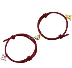 HARAHU Heart Magnet Karkötők - Bordó KP28133