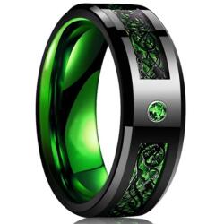 HARAHU GA-31908 Gyűrű - Fekete/Zöld/57mm KP31908