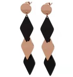 HARAHU BI-15266 Fülbevaló - RózsaArany/Fekete KP15266