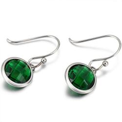 HARAHU PA-20670 Fülbevaló - Ezüst/Zöld KP20670