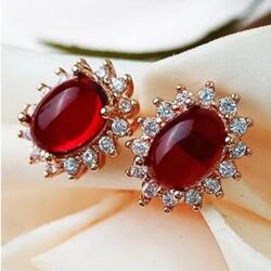 HARAHU FA-23433 Fülbevaló - Arany/Piros KP23433