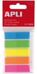 APLI Jelölőcímke, műanyag, 5x25 lap, 12x45 mm, APLI, 5 szín (11912) - fodicoaruhaz
