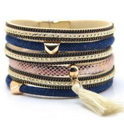 HARAHU JE-17682 Karkötő - Kék/Fehér KP17682