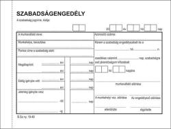 Victoria Paper Nyomtatvány, szabadságengedély, 50x2, A6, VICTORIA PAPER B. 18-49 , 10 tömb/csomag (B.18-49/V) - fodicoaruhaz