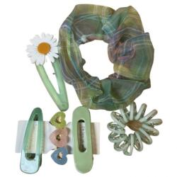 HARAHU LI-24137 Hajcsattok és hajgumik - Zöld KP24137