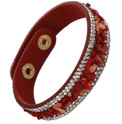 HARAHU Retro Stone Karkötő-Piros KP29623