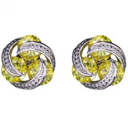 HARAHU LE-21696 Fülbevaló - Ezüst/Sárga KP21696