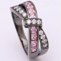 HARAHU DI-2314 Gyűrű - Fekete/Rózsaszín/54, 4mm KP2314