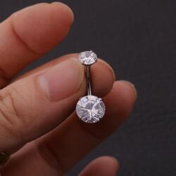 HARAHU LI-23612 piercing fülbevaló - Ezüst/Kör KP23612